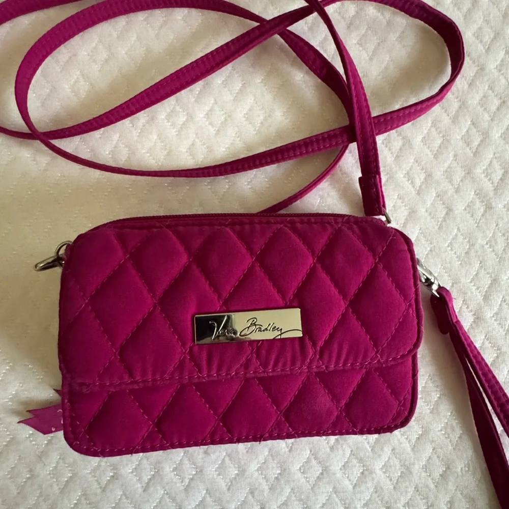 Vera Bradley Quilted Crossbody Bag - Fuchsia - Picture 1 of 8